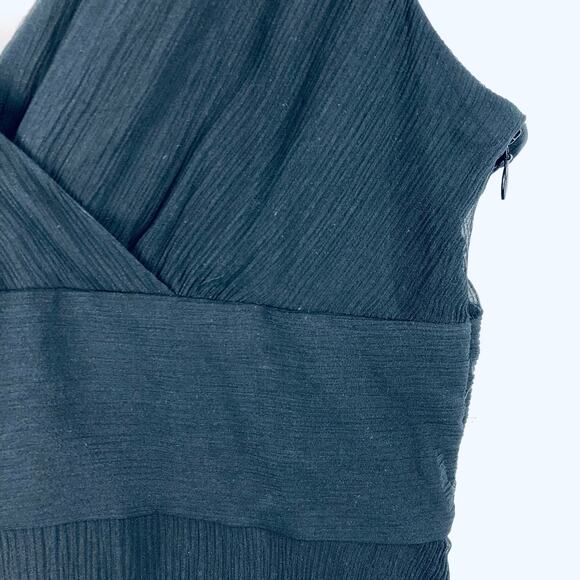 J.Crew V-Neck Front & Back Black Silk Sleeveless Cocktail Dress - Size 12 Y2K - Picture 6 of 14